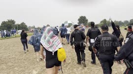 Halton Regional Police Escorted a Group of Pro Palestine Protesters Out of The Ford Fest In Milton