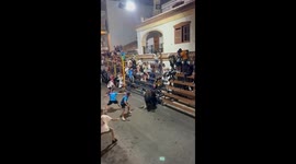 bullfight in Calpe, where the runner's leg had to be amputated