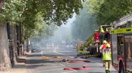 Firefighters tackle fire in London's Somerset House