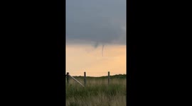 A funnel cloud spotted just south west of the town of Rochester, Alberta on August 17, 2024