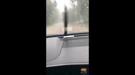 Southbury operating under State of Emergency due to severe flooding , footage shows roads inundated in floods water