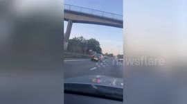 Moment £175k Bentley is driven down motorway - while missing a tyre