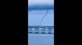 Waterspout Towers Above Key Biscayne, Florida