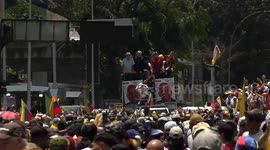 Venezuelan opposition leader Corina Machado during the Saturday protest