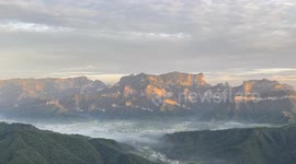 China: Golden Sunrise on Mountains of Zhangjiajie