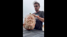 Pumpkin With a Monster Face Mold