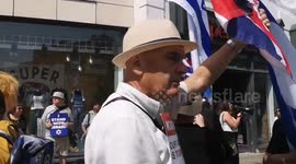 UK: As people wrote the names of dead Palestinian children on ribbons, local right-wing Zionists stood just a few feet away, trying to stop them