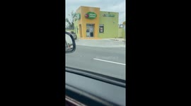 Oddly modified car drives carefree on Monterrey road