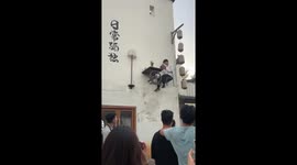 Unique human decoration outside a resort in China