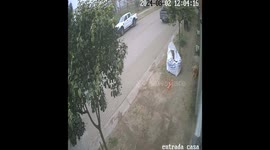 Two girls on a bicycle crash into truck in Huinca Renancó, Argentina