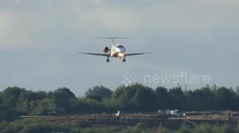 Terrifying moment planes are rocked as they try to land in extreme 50mph Storm Lilian crosswinds at Birmingham Airport