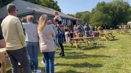 Jeremy Clarkson opens his new pub - and is faced with long queues