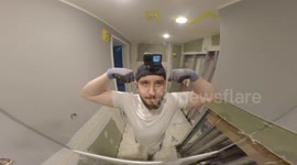 Satisfying drywall finishing video highlights hotel hallway renovation