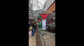 Palastine protesters boycott Wembley outlet shopping centre.