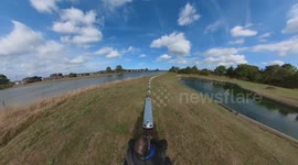 All aboard! Riding around a miniature train club's track in Kent, UK.