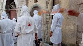 Every seven years in the town of Guardia Sanframondi in the province of Benevento, the seven-year penitential rites are held in honor of the Madonna dell'Assunta, in which hooded men dressed in white divided into 