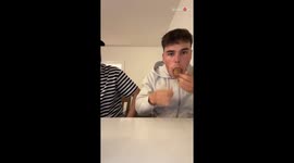 Boy's attempt to fit as many biscuits in his mouth ends in comedic panic