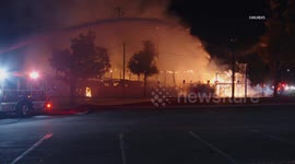 USA: Ontario Large Fire at Historic Jay Littleton Ball Park