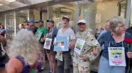 USA: Grandfathers, grandmothers and elders from ThirdActOrg defiantly lock arms and blockade Citibank's global HQ in defense of their grandchildren