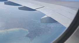 Aerial plane view between France’s north west coast and Jersey Island. (Corsair company). 27 aug 2024