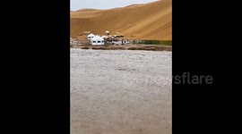 China's desert dubbed 'sea of death' suffers major flooding