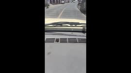 Driver encounters mouse on windshield while driving in San Miguel Zinacantepec, Mexico