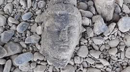 Chinese fisherman shocked as he stumbles across stone Buddha head thought to be ancient relic