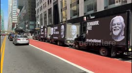 Trucks in New York calling for release of anti-whaling activist Paul Watson