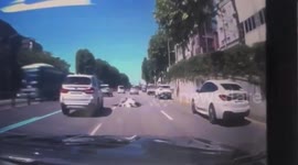 Two injured when sinkhole swallows up car in South Korea