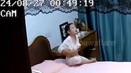 Mother's quick actions alleviate daughter's breathing trouble following failed somersault