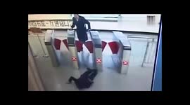 Man tries to jump Tube ticket barrier but fails and knocks his teeth out
