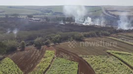 Brazil: Wildfires burn through vast swathe of farmland in Brazil, send up heavy smokes