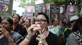 Citizens take part in a protest rally against the rape and murder of a PGT woman doctor at Government-run R G Kar Medical College & Hospital in Kolkata, India, on September 1, 2024 .