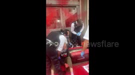 UK: Palestine Action blockade and drench the London offices of APCO Worldwid