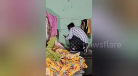 Snake caught in family's House inside gate frame hole in Haryana, India