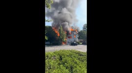 Fire destroys apartments at The Peaks in Nanuet, New York