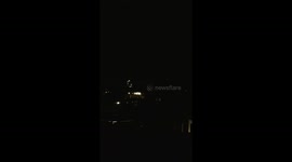 A lightning like phenomenon seen in the night skies of Imphal city of northeast state of India.