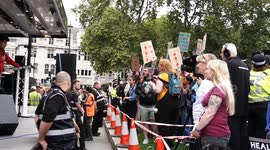 Counter protesters to an anual Christian Pro-Life rally are permitted to stand in front of the stage and heckle the speakers and performers for the whole event