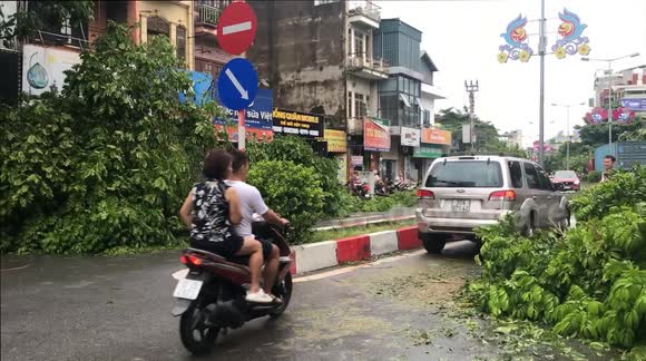Hanoi, Vietnam streets devastated after storm No. 3 Yagi swept through, paralyzing traffic
