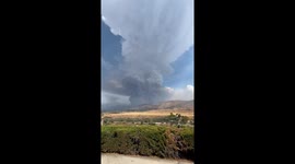 linefire-  fire creating clouds extending over north bench yucaipa