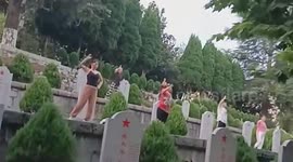 Elderly women blasting out music and dancing in cemetery sparks outrage in China