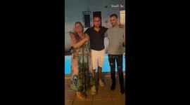 Woman's friends catch her off-guard with a hilarious pool push at birthday celebration