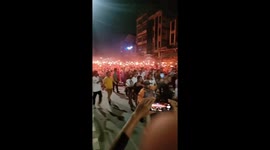 Protesters hold torch rally near Governor's residence in Manipur, India