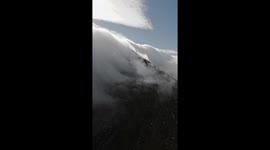 Clouds in the mountains. Nature magic. Fpv Cinematic. GoPro