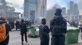 Australia: Police Clash With Anti-War Protesters Outside Land Forces Expo In Melbourne