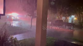 Flooding on W Esplanade Ave in Louisiana after Hurricane Francine Hits