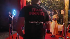 James Bond star Naomie Harris is spotted playing around on a 360 Photo Booth with Philip Salon