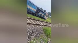 The train engine derailed and fell into a field in Wazirganj, Gaya Northern India