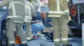 USA: Downtown Los Angeles Vehicle vs Food Truck