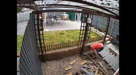 Hammer Slips From Man's Hand and Breaks Window